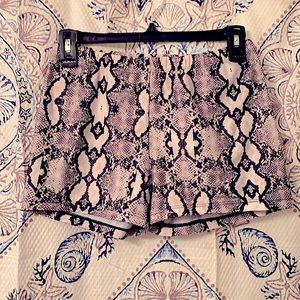 Snake print bootie shorts, Never Worn, best offer!
